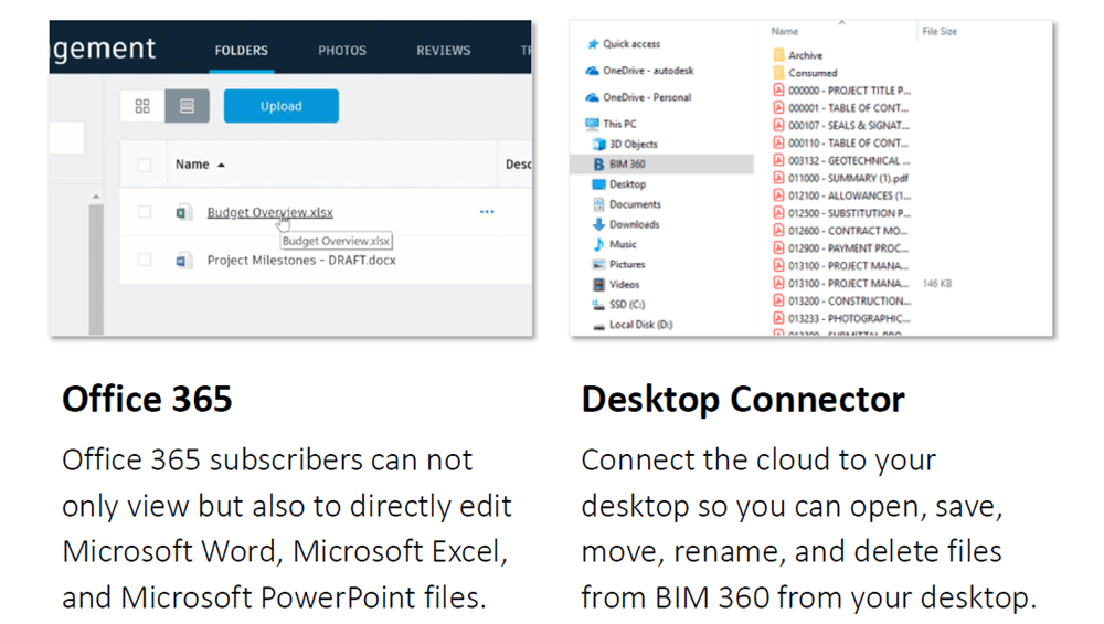 bim 360 office 365, desktop connector